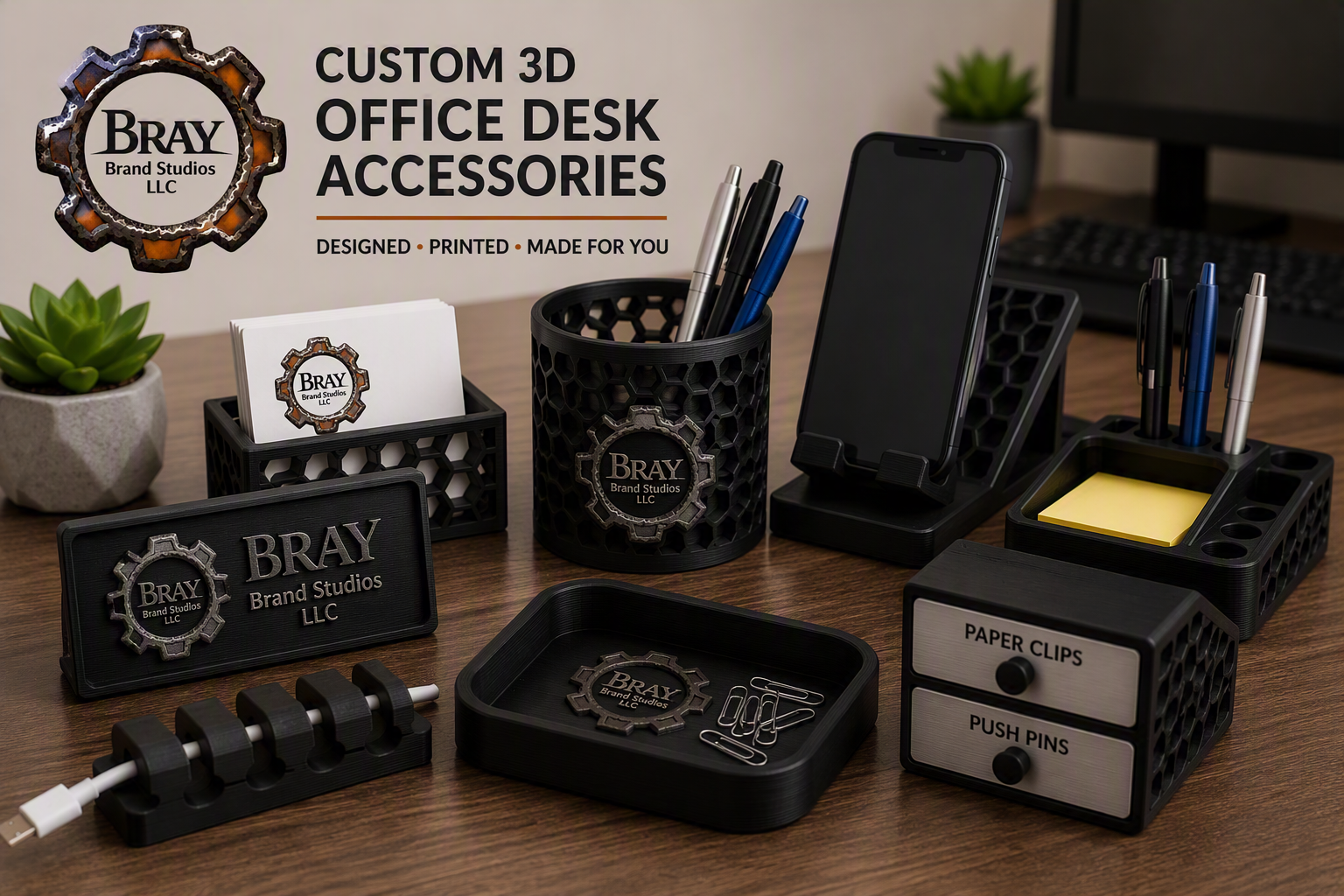 picture of 3d printed Custom Office Desk Accesories